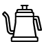 A line drawing of a kettle.