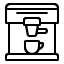 A line drawing of a coffee maker.