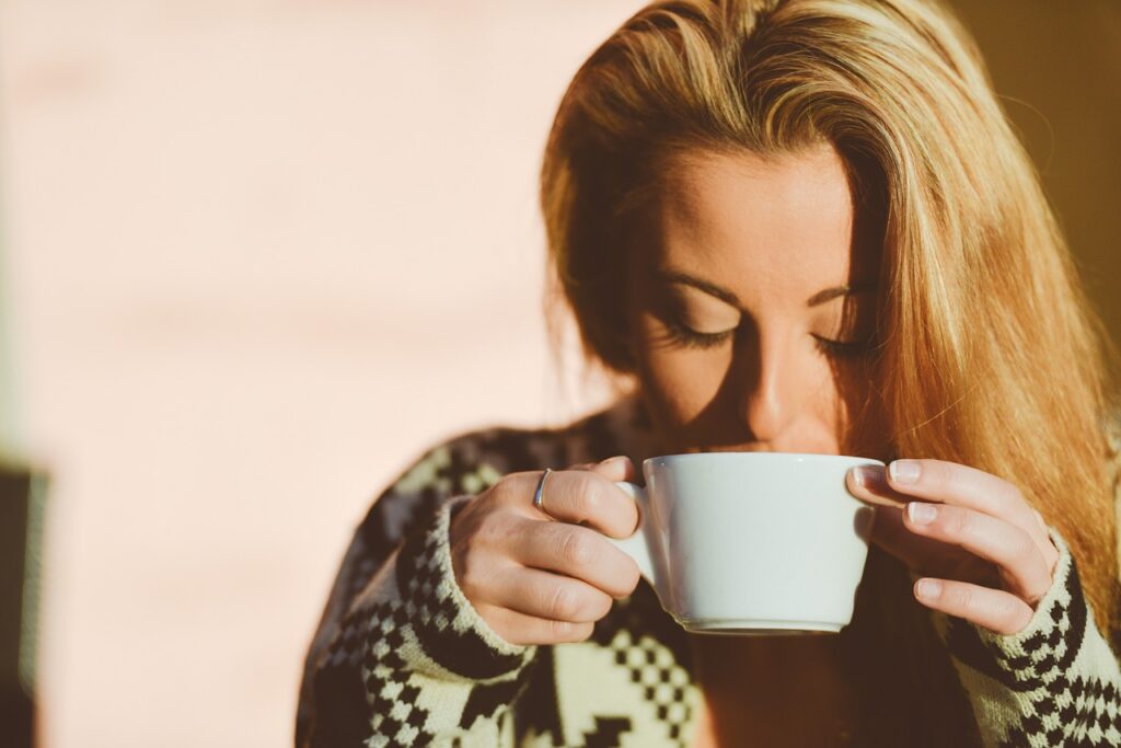 Woman enjoying coffee